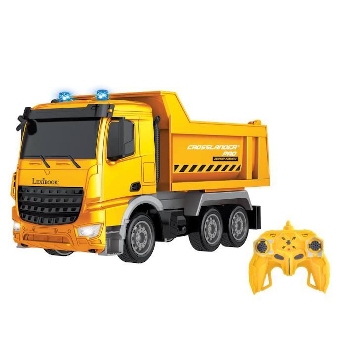 Crosslander® PRO Dump truck télécommandé avec effets sonores et lumineux. jaune