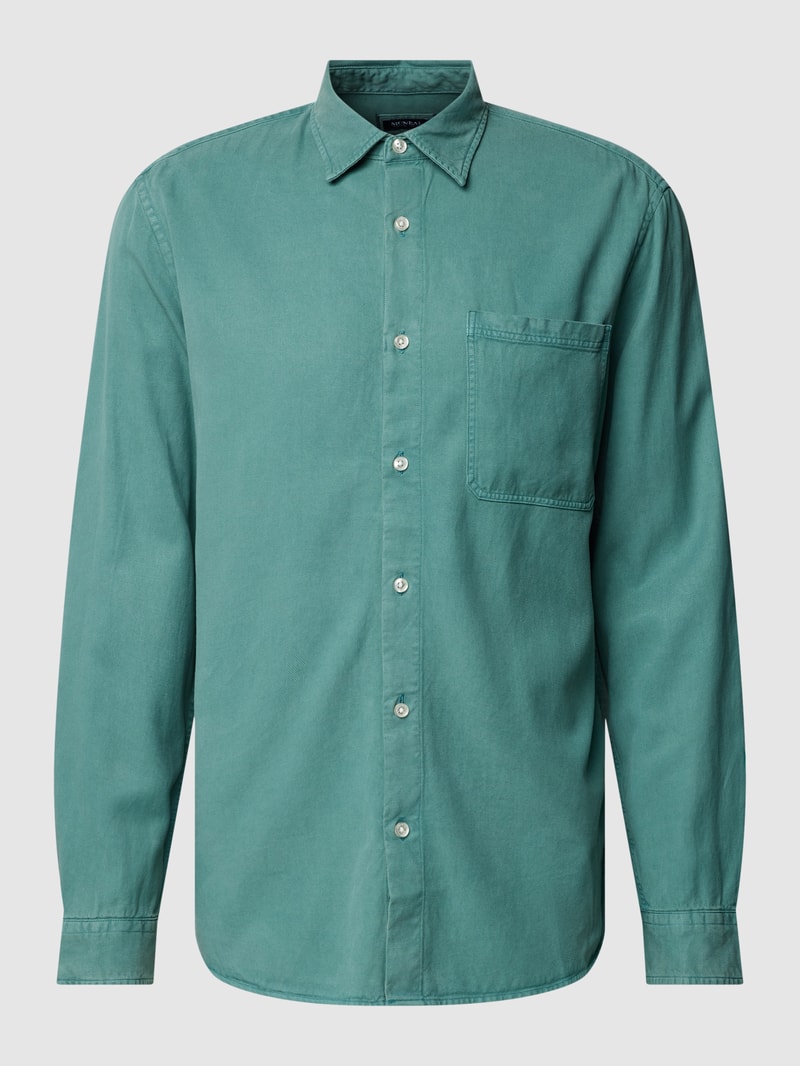 Freizeithemd im Denim-Look in neon blau