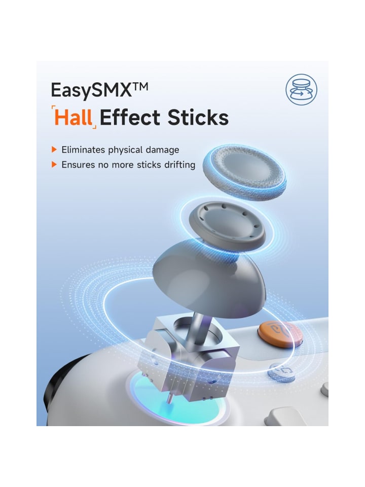 Almina EasySMX X05 Controller PC mit 7 Farbe RGB Licht Hall Triggers Weiß in Weiß günstig kaufen onesize