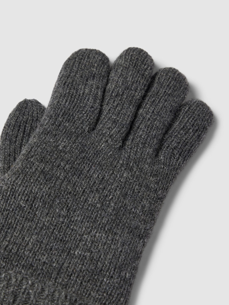 Handschuhe mit Label-Patch in anthrazit