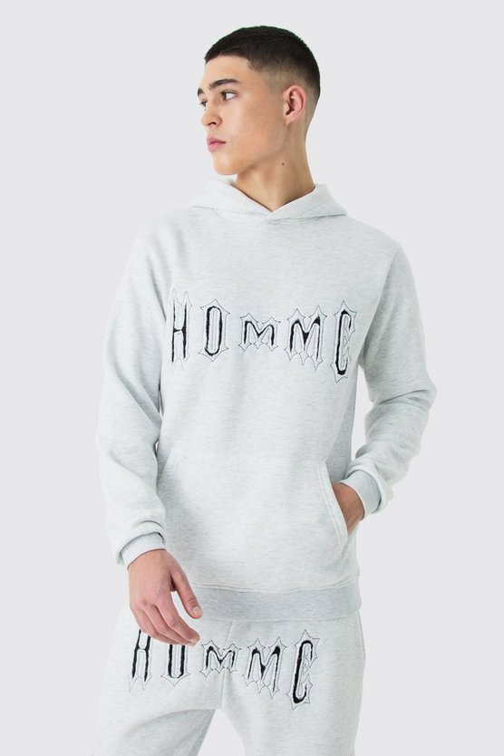 Slim-Fit Hoodie mit Homme-Applikation