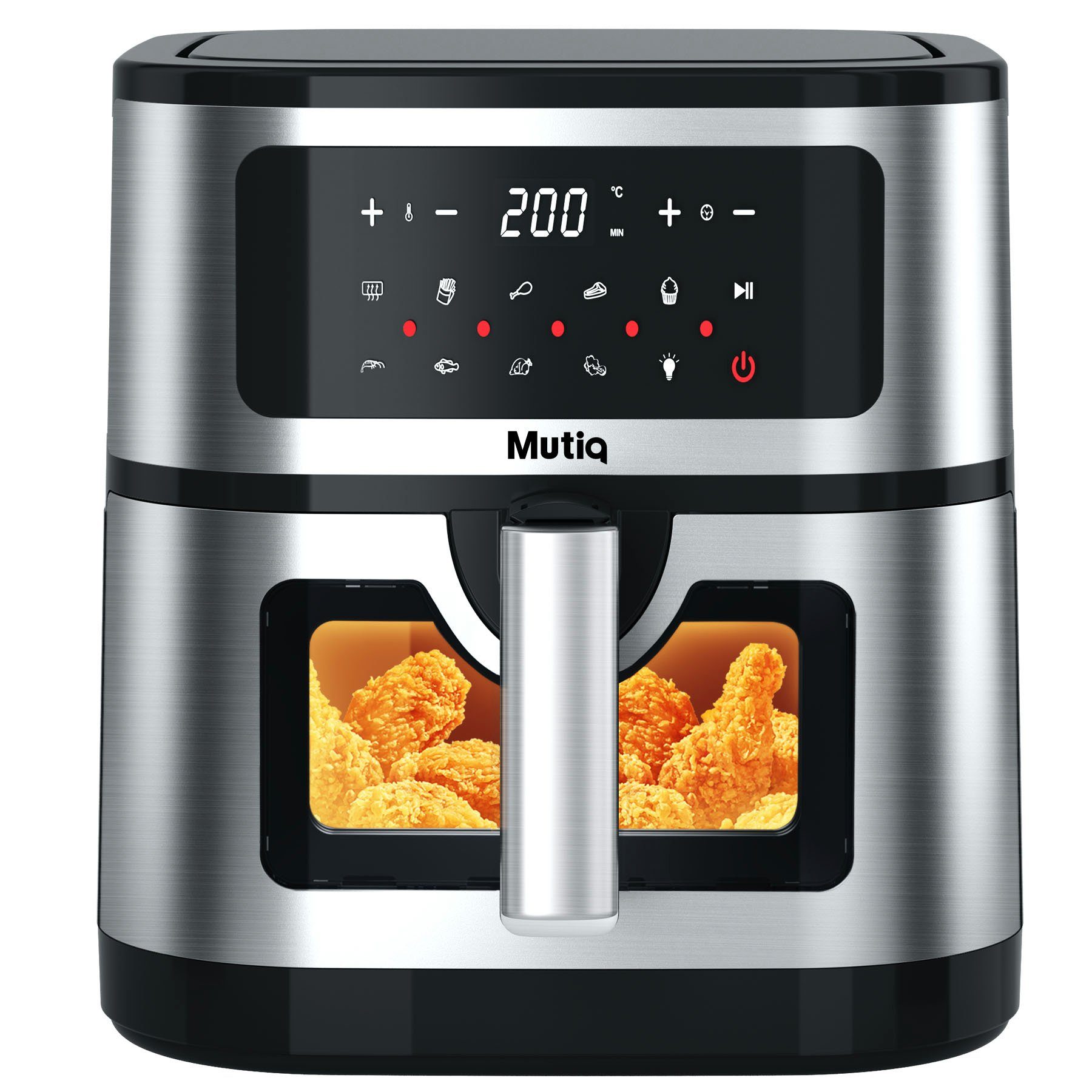 Senmudi Heißluftfritteuse Air fryer 7.5L XXL,Fritteuse ohne Öl,LED-Touchscreen,10 Programme, 1800W,Gesunde Heißluftfritteuse,Küchengerät für fettarmes Frittieren