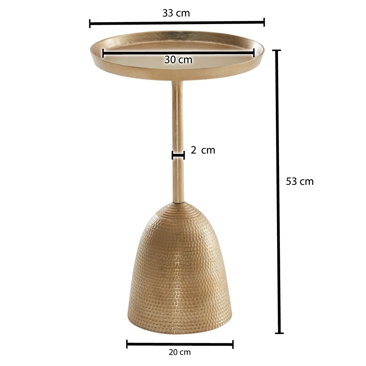 Skyport WOHNLING Beistelltisch Metall Sofatisch Ø 33 cm Tisch Wohnzimmertisch Rund Gold