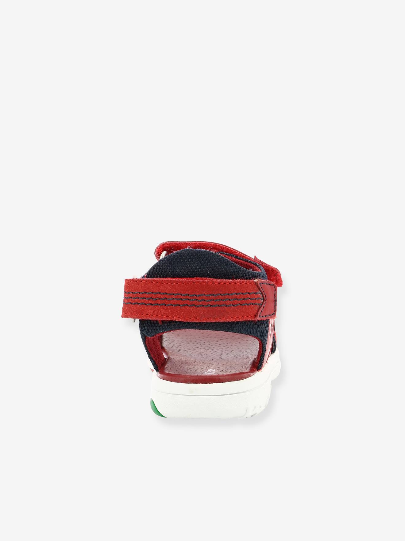 Sandales cuir garçon Plane KICKERS® rouge marine