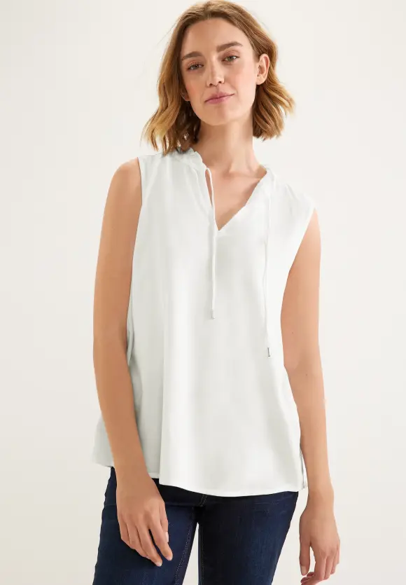 Street One Ärmellose Bluse mit Rüschen