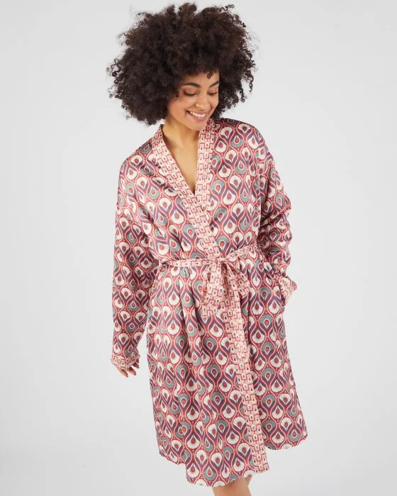 Robe de chambre satinée doublée polaire Thermolactyl