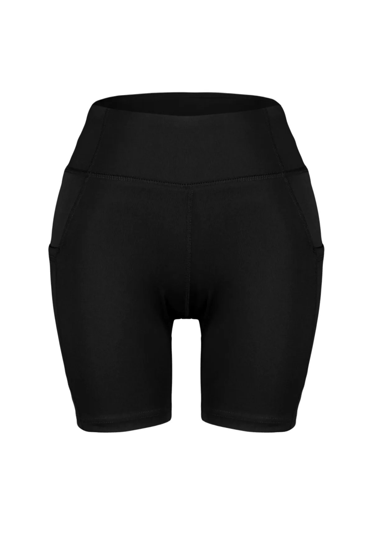 Trendyol Collection  Schwarze gestrickte Sportshorts/kurze Leggings mit Doppeltaschendetail THMSS24TY00030