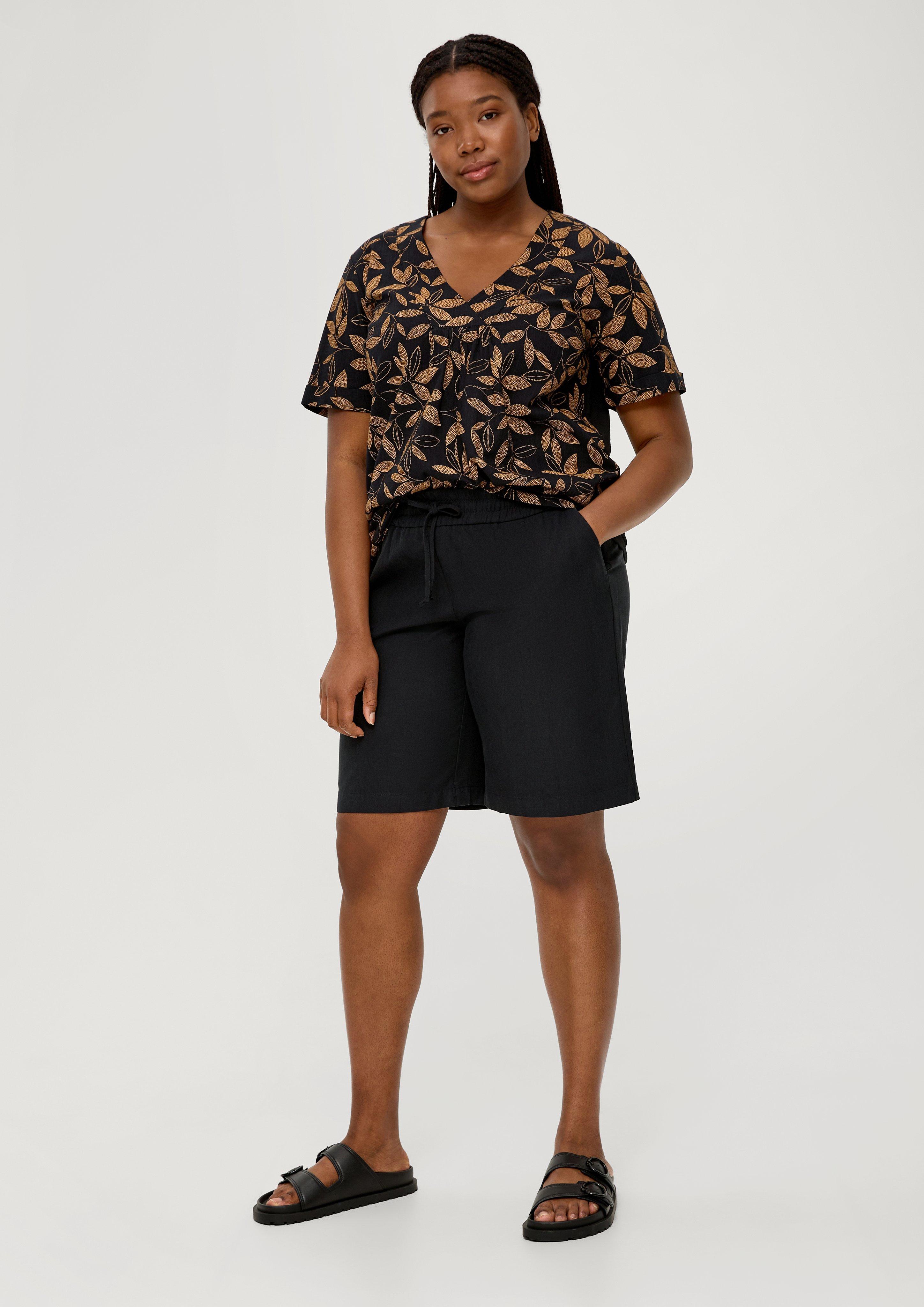 Regular curvy: Kurze Hose aus Twill  2131885-9999