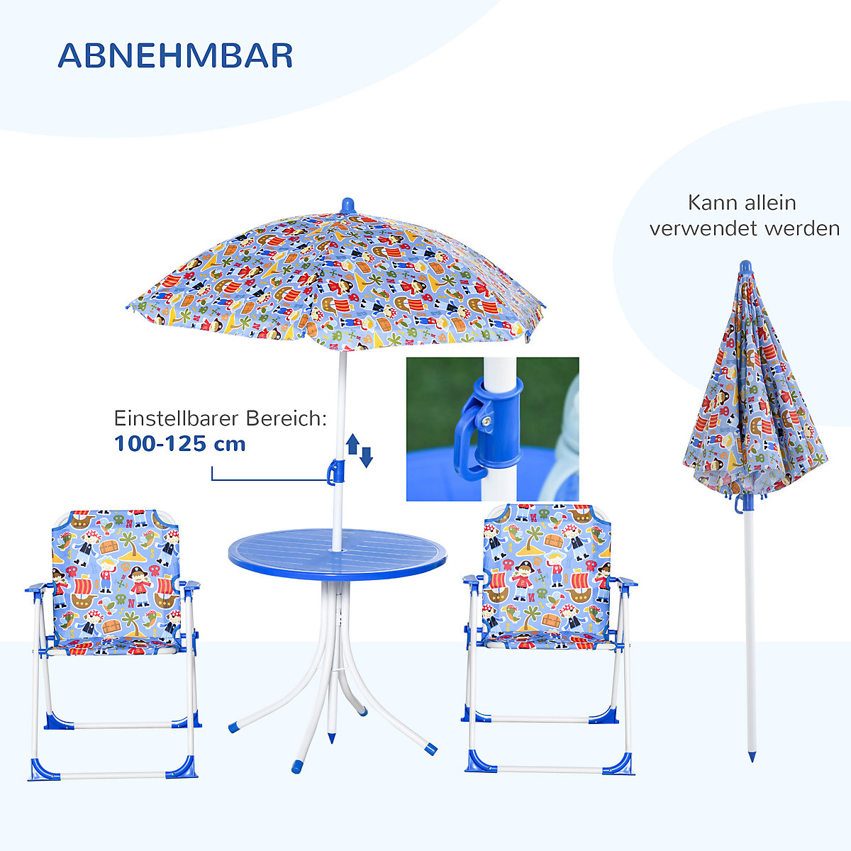Kinder Gartenset mit Sonnenschirm