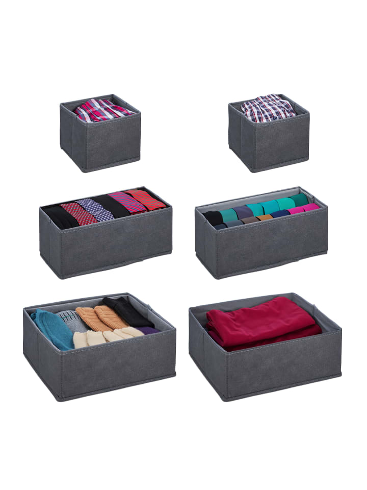 relaxdays 6-tlg. Schubladen Organizer Set in Grau günstig kaufen onesize