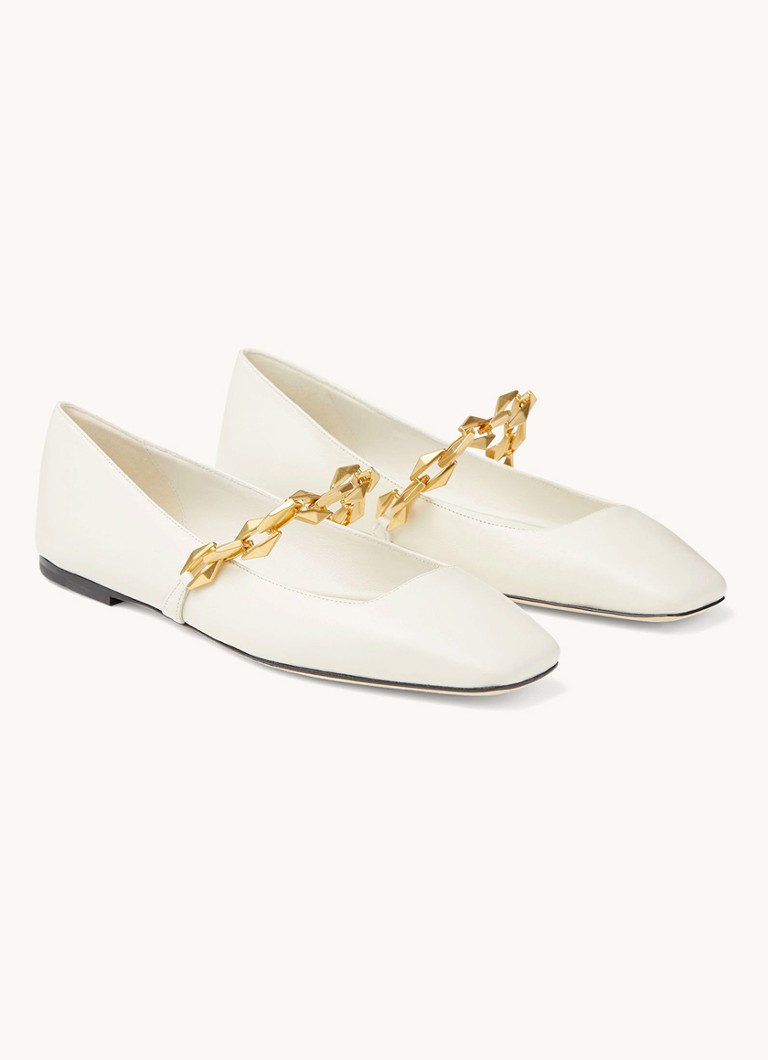 Jimmy Choo Diamond Tilda -ballerinat lampaannahkavaatteissa