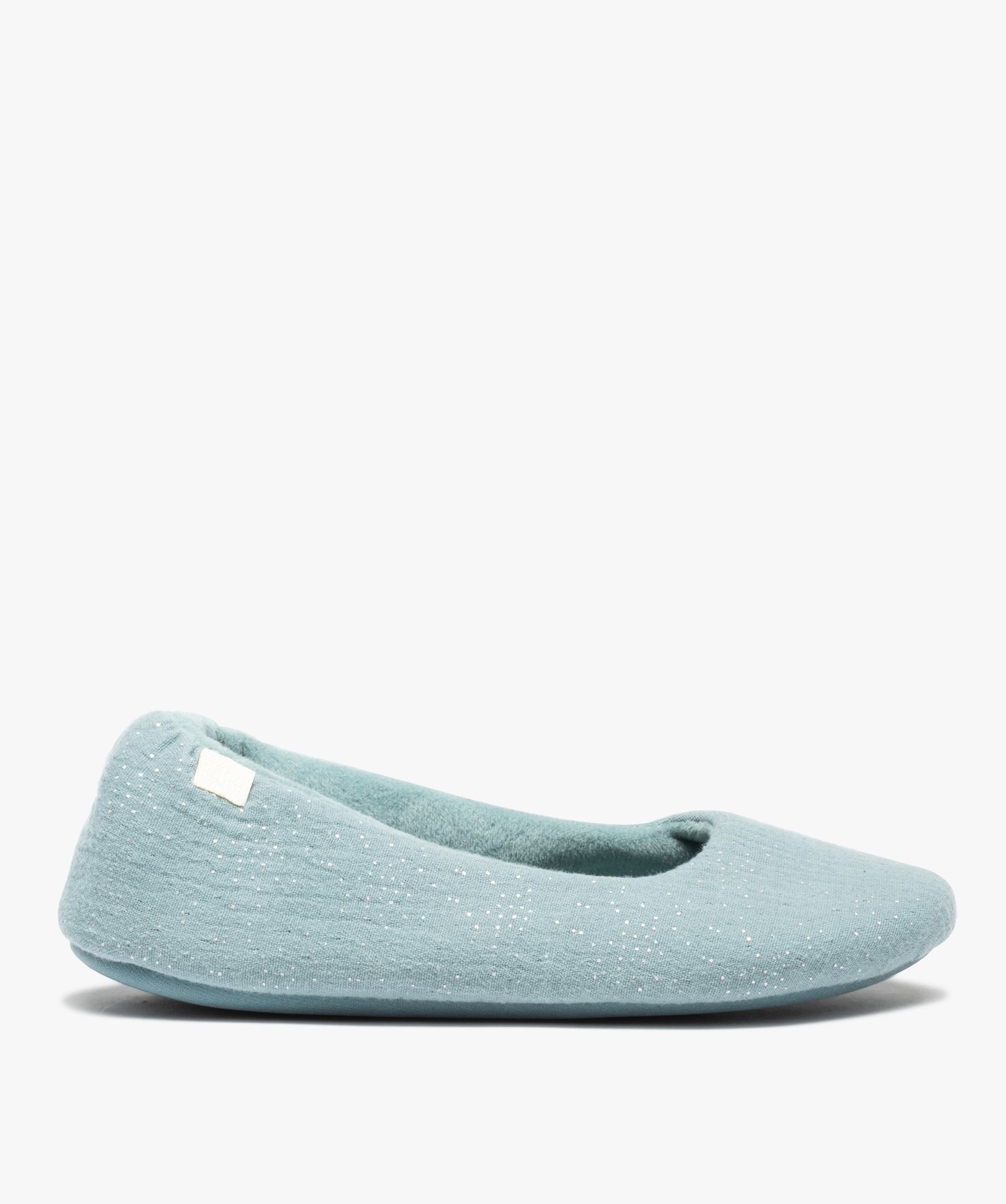 Chaussons femme ballerines en mousseline pailletée - Dim bleu | GEMO
