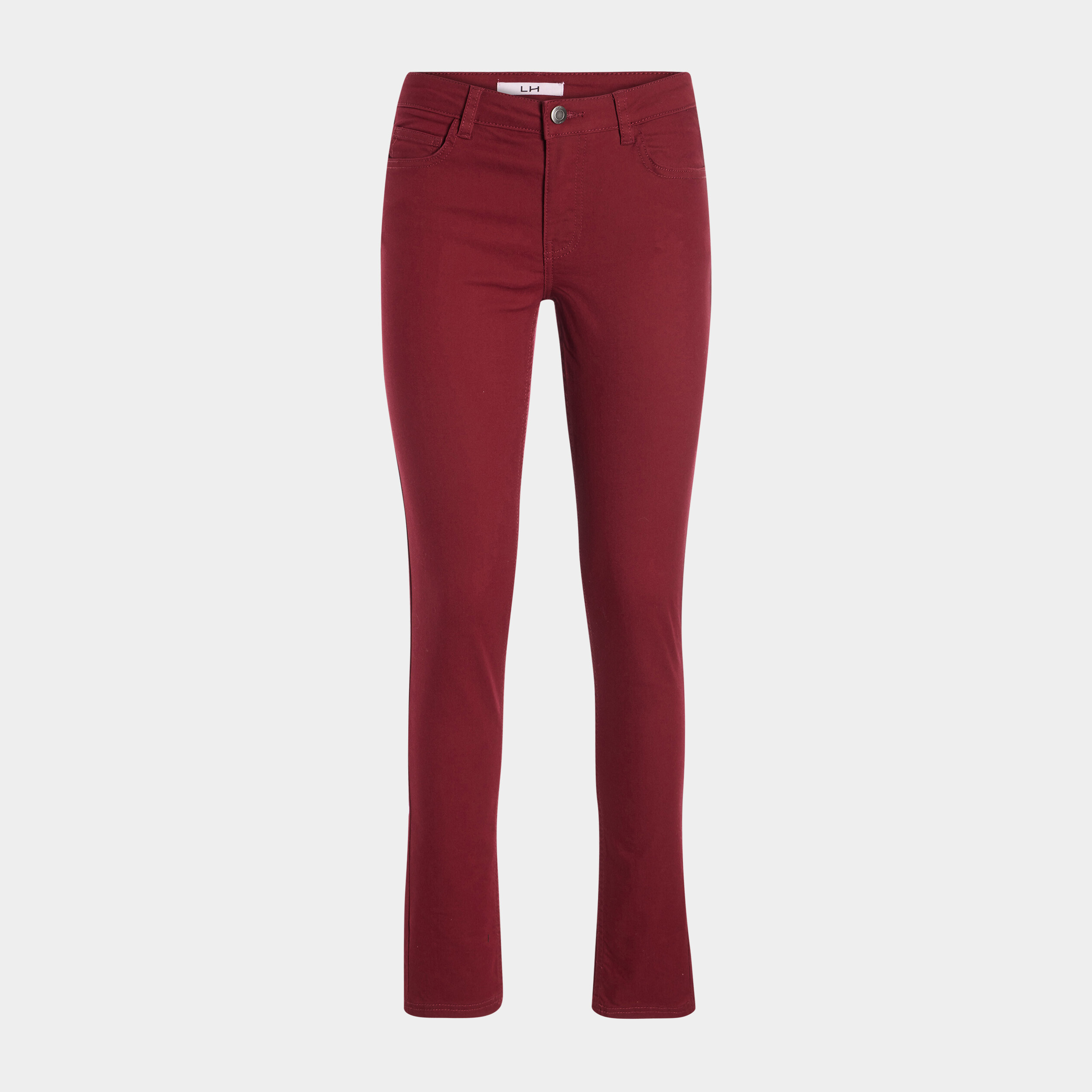 Pantalon slim taille normale bordeaux femme | La Halle
