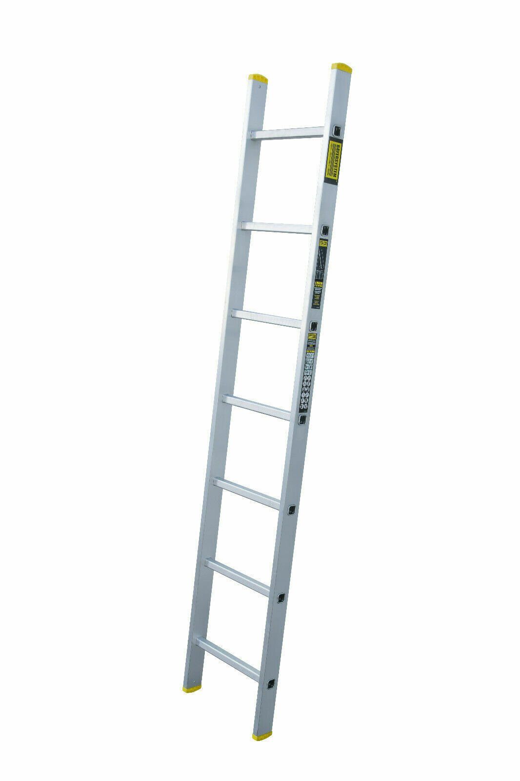 nm_trade Anlegeleiter Aluleiter 1x7 Stufen Einzel-Stufen-Leiter Aluminium Mehrzweckleiter, Norm EN 131, Belastbarkeit bis zu 150 kg, Stabil, Robust