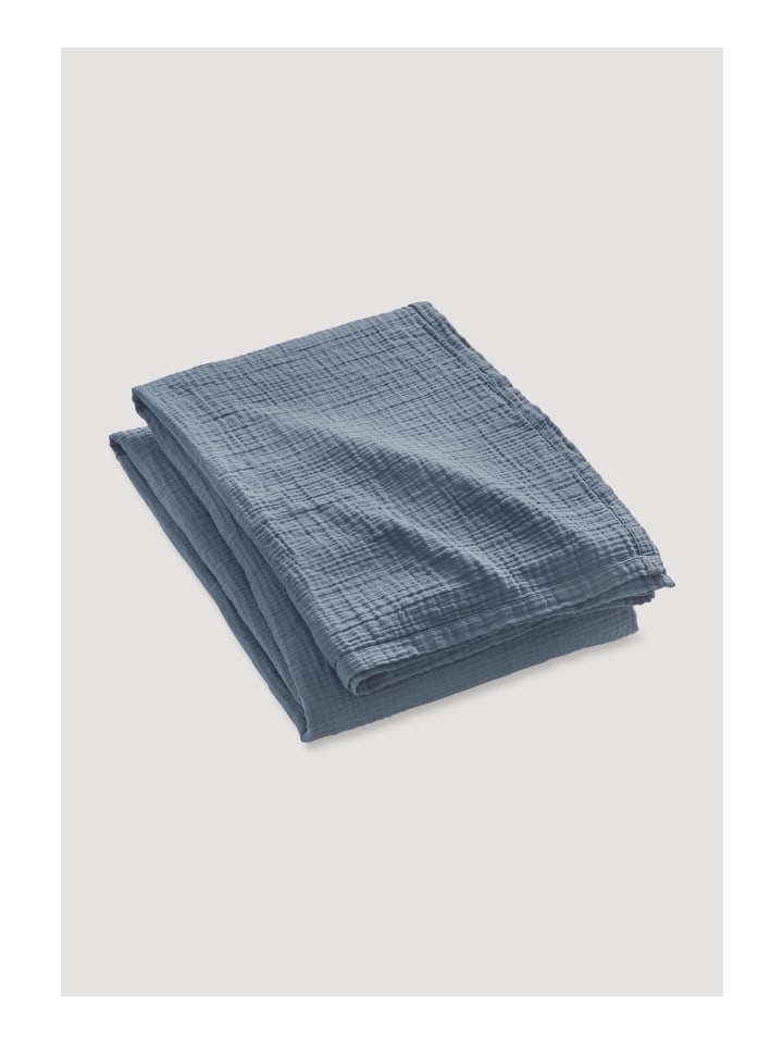 Hessnatur Musselin-Decke in stahlblau günstig kaufen