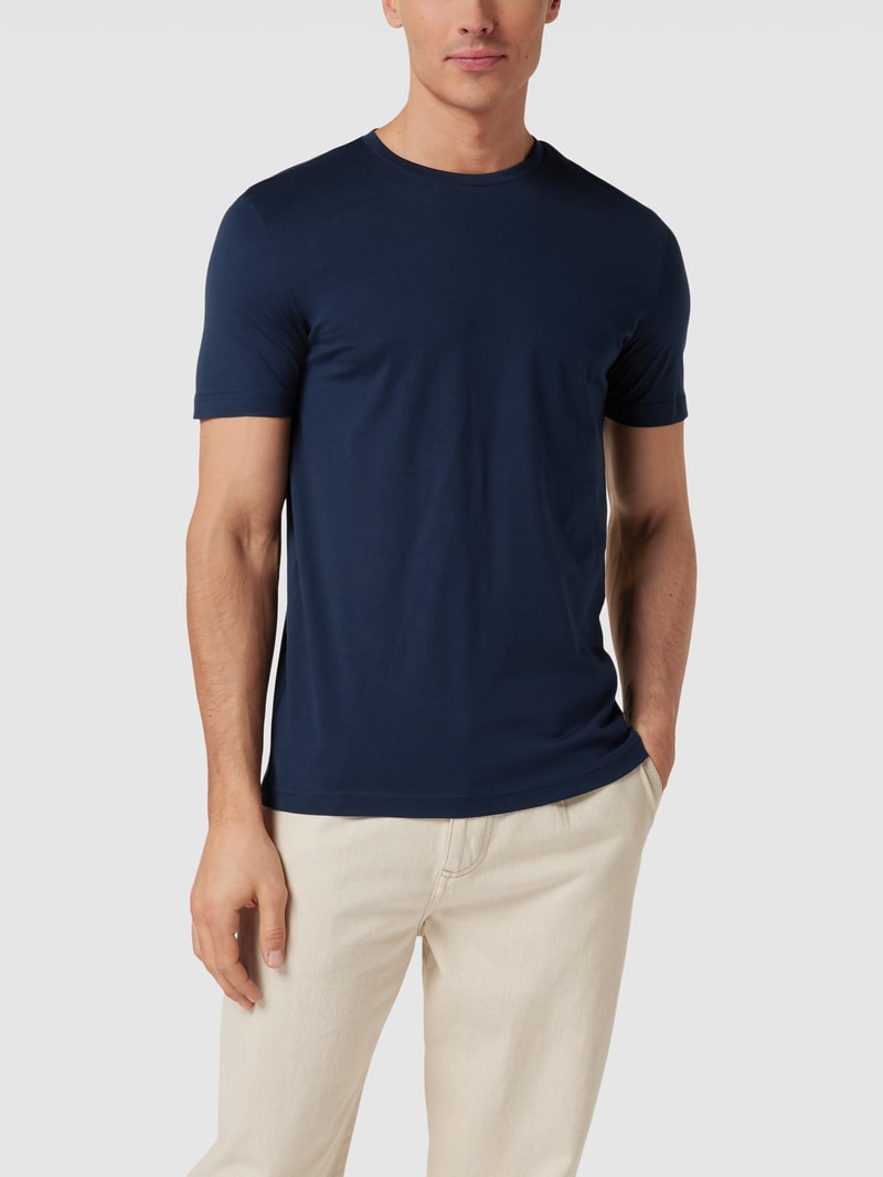 T-Shirt mit Rundhalsausschnitt in dunkelblau