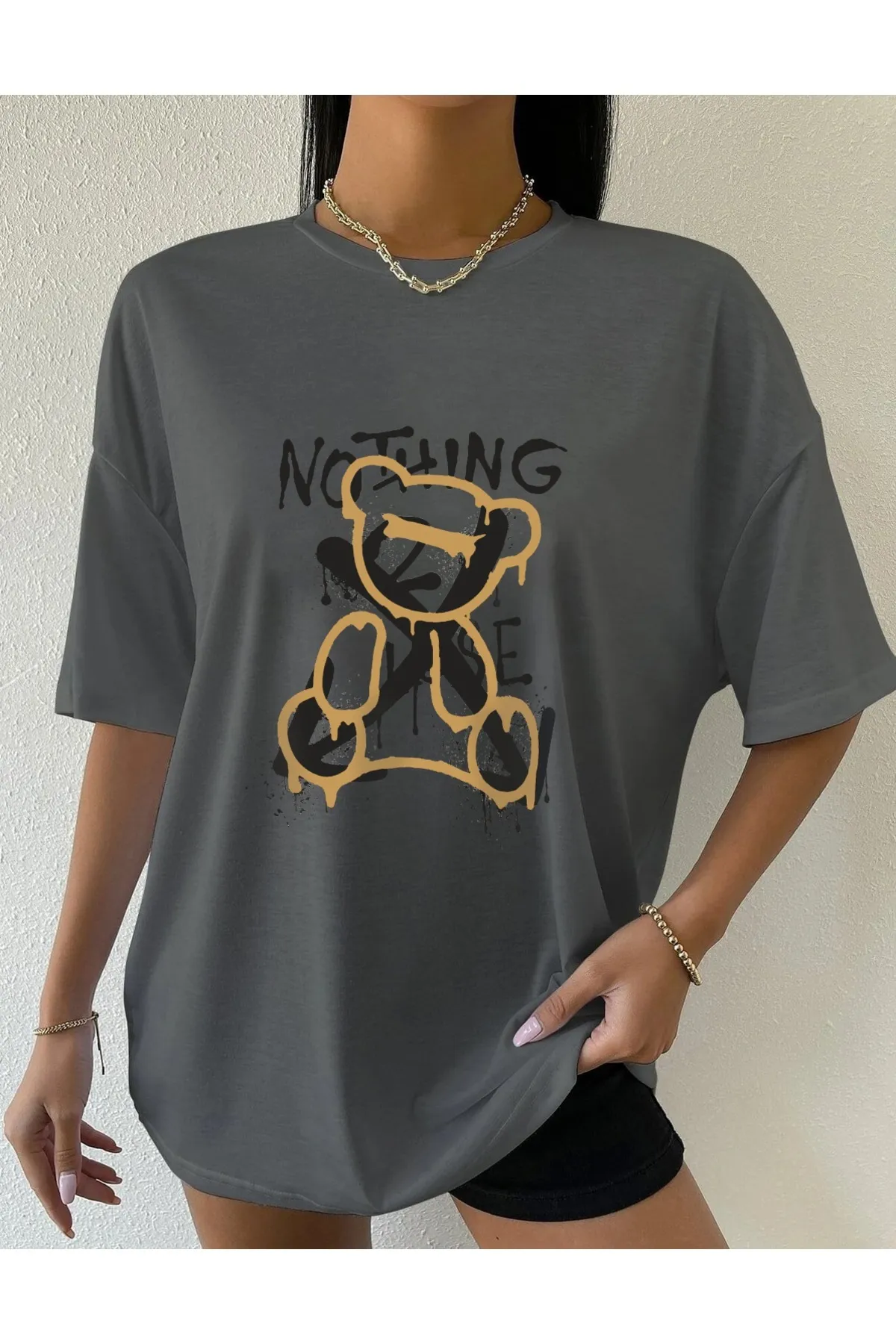 Know  Geräuchertes Oversize-Nothing-Else-T-Shirt für Damen