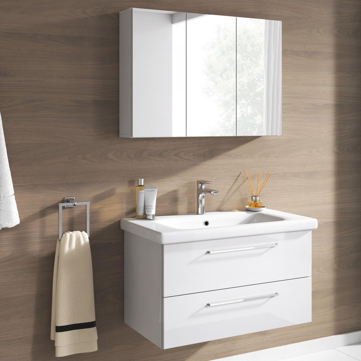 IHG Badmöbel Set Neapel 2 tlg. Hochglanz Weiss