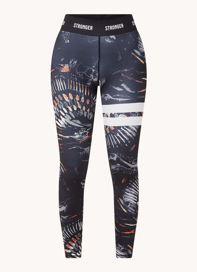 STRONGER Voodoo legginsy sportowe z wysokim stanem i nadrukiem