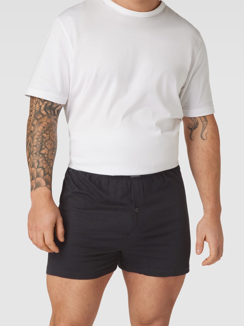 PLUS SIZE Boxershorts mit Label-Patch im 2er-Pack in schwarz