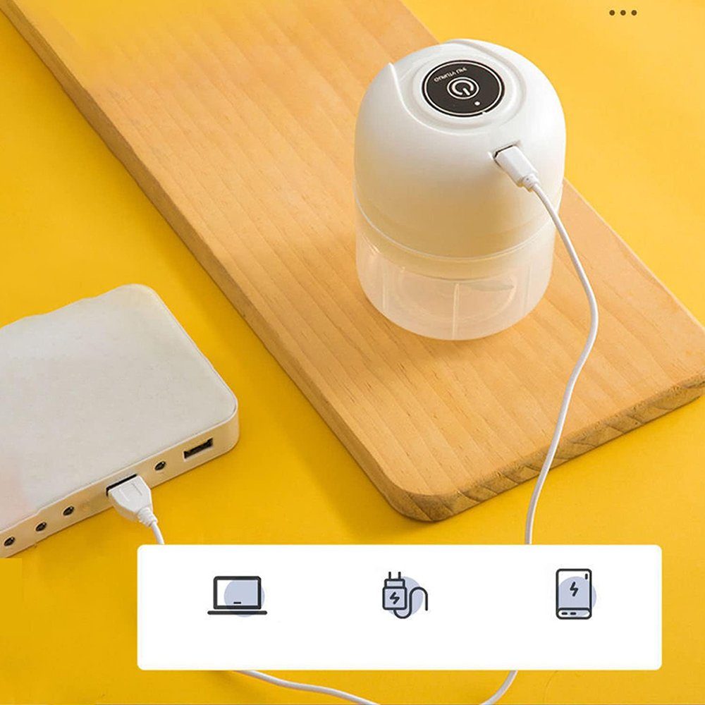 Bedee Zwiebelhacker Elektrischer Mini Knoblauchzerkleinerer Lebensmittelzerkleinerer, 23,00 W, Zerkleinerer mit USB-Anschluss, Mini-Küchenmaschine für Chili Zwiebel