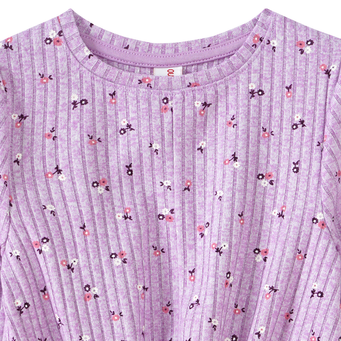 Mädchen Langarmshirt in Rippstruktur