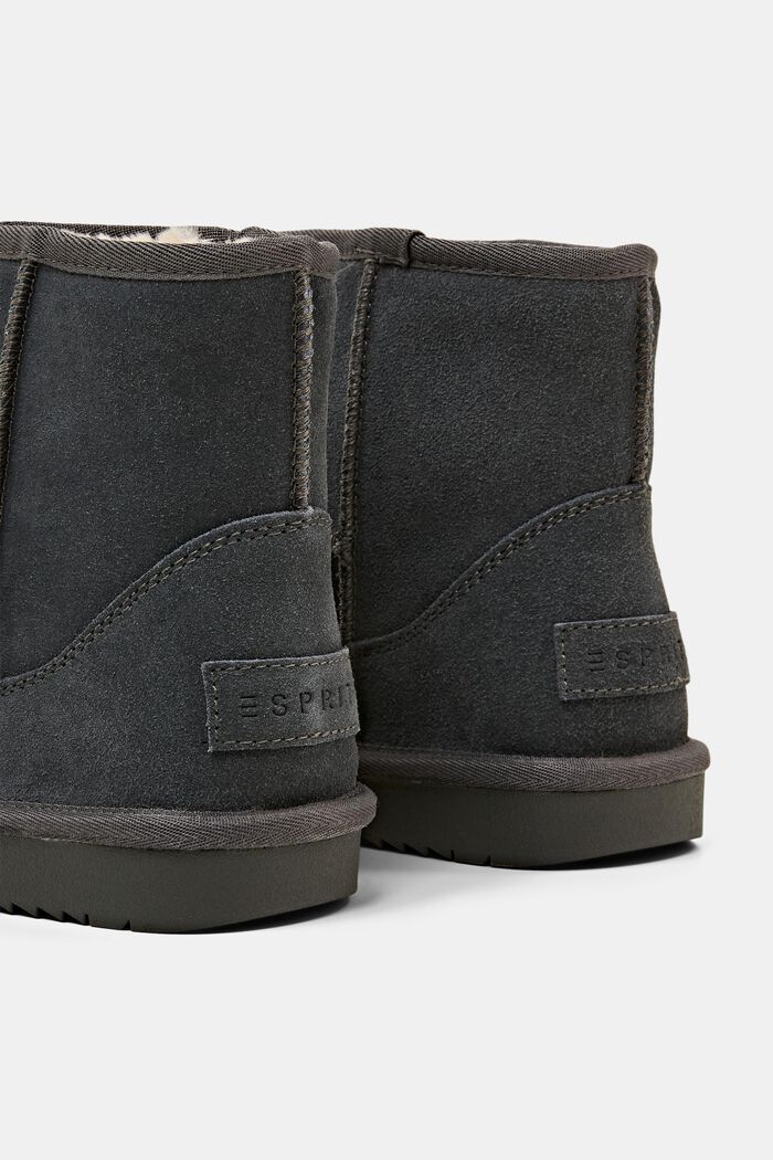 Veloursleder-Boots mit Kunstfellfutter