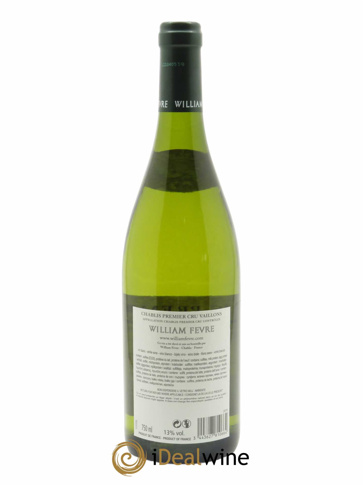 Chablis 1er Cru Vaillons Maison William Fèvre  2019 - Lot de 1 Bouteille