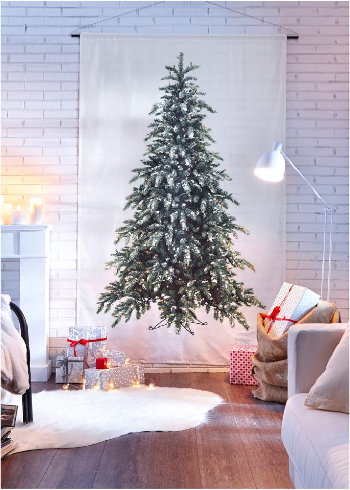 Vorhang mit Tannenbaum Druck (1er Pack)