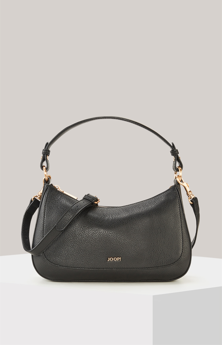 Leder-Schultertasche Estate Loreen in Schwarz