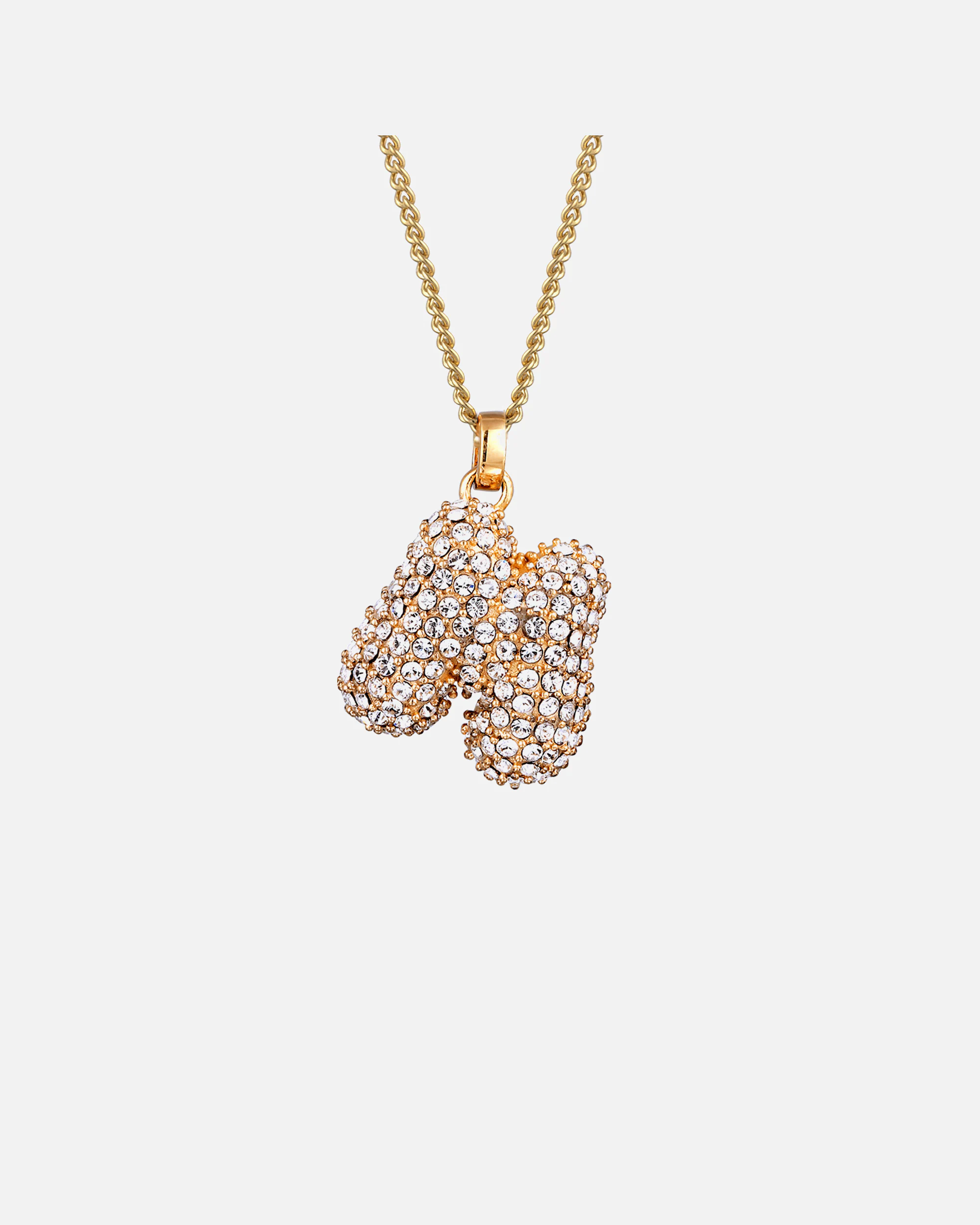 Collar Elli Elli para mujer con colgante de letra, cristales de vidrio Xilion, corte blanco, plata de ley 925 chapada en oro, 45 cm.
