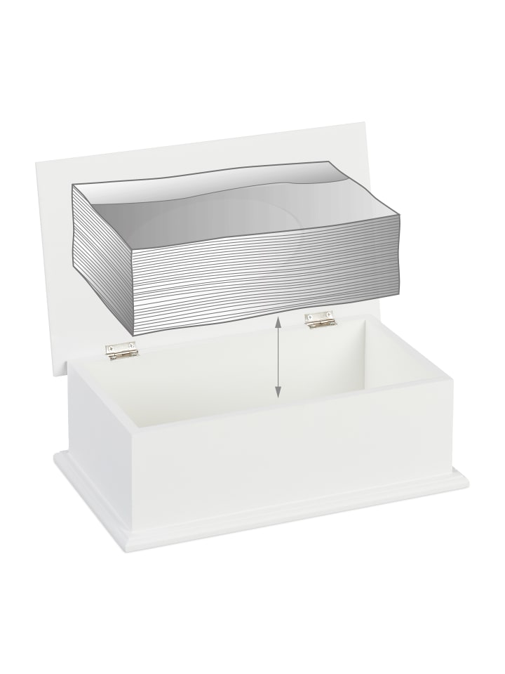 relaxdays Taschentuchbox in Weiß - (B)27 x (H)9,5 x (T)16 cm günstig kaufen onesize