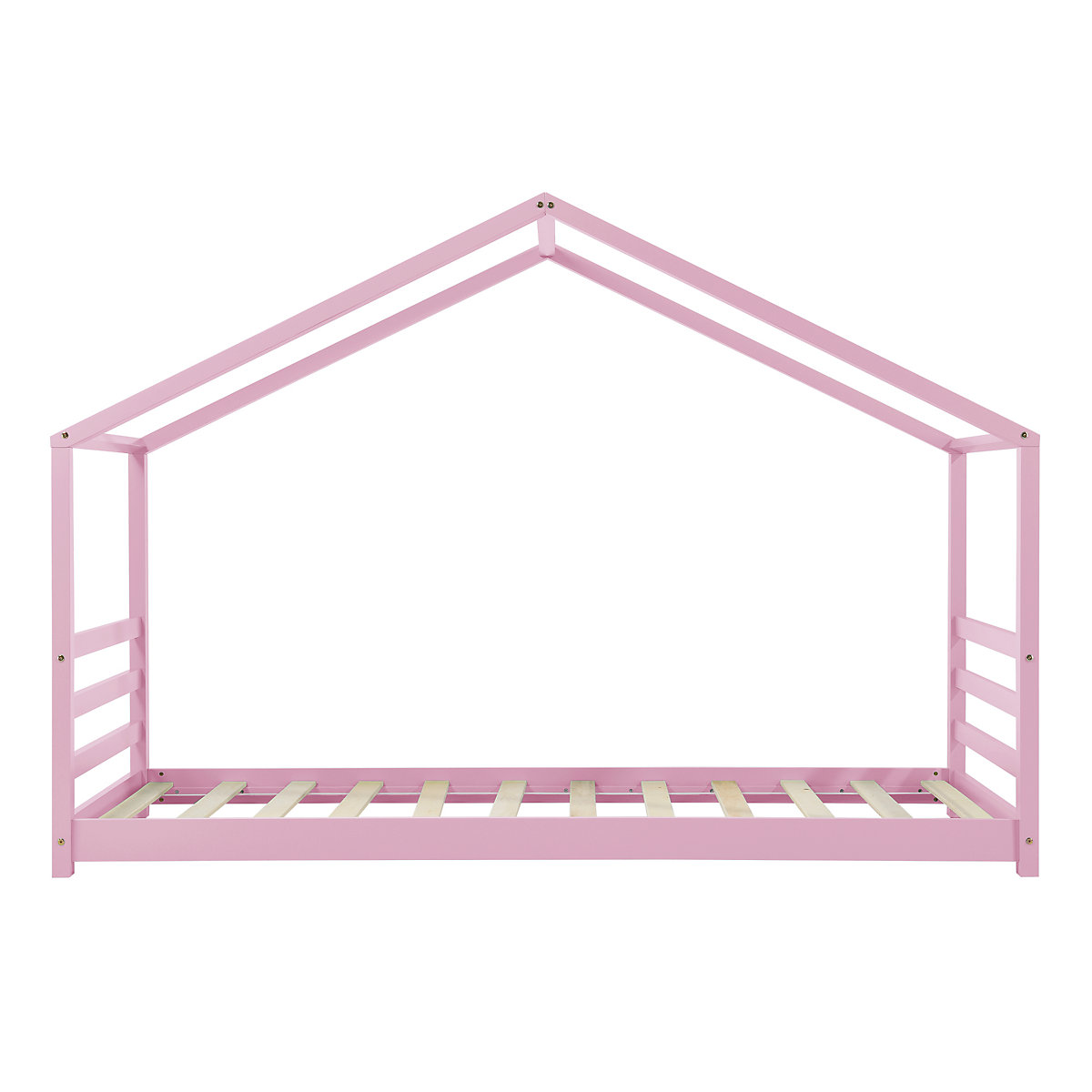 Kinderbett mit Lattenrost und Gitter 90 x 200 cm Hausbett Holz Bettenhaus Bett Jugendbett in verschiedenen Farben