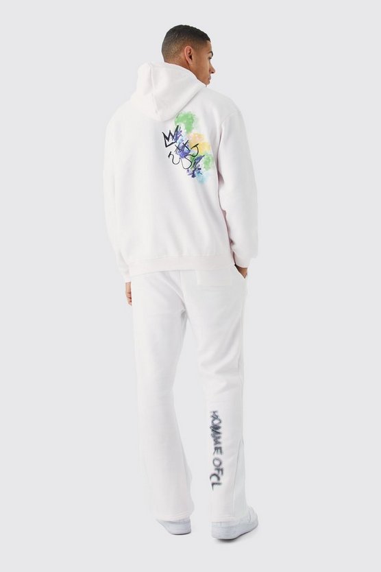 Oversize Trainingsanzug mit Graffiti-Print