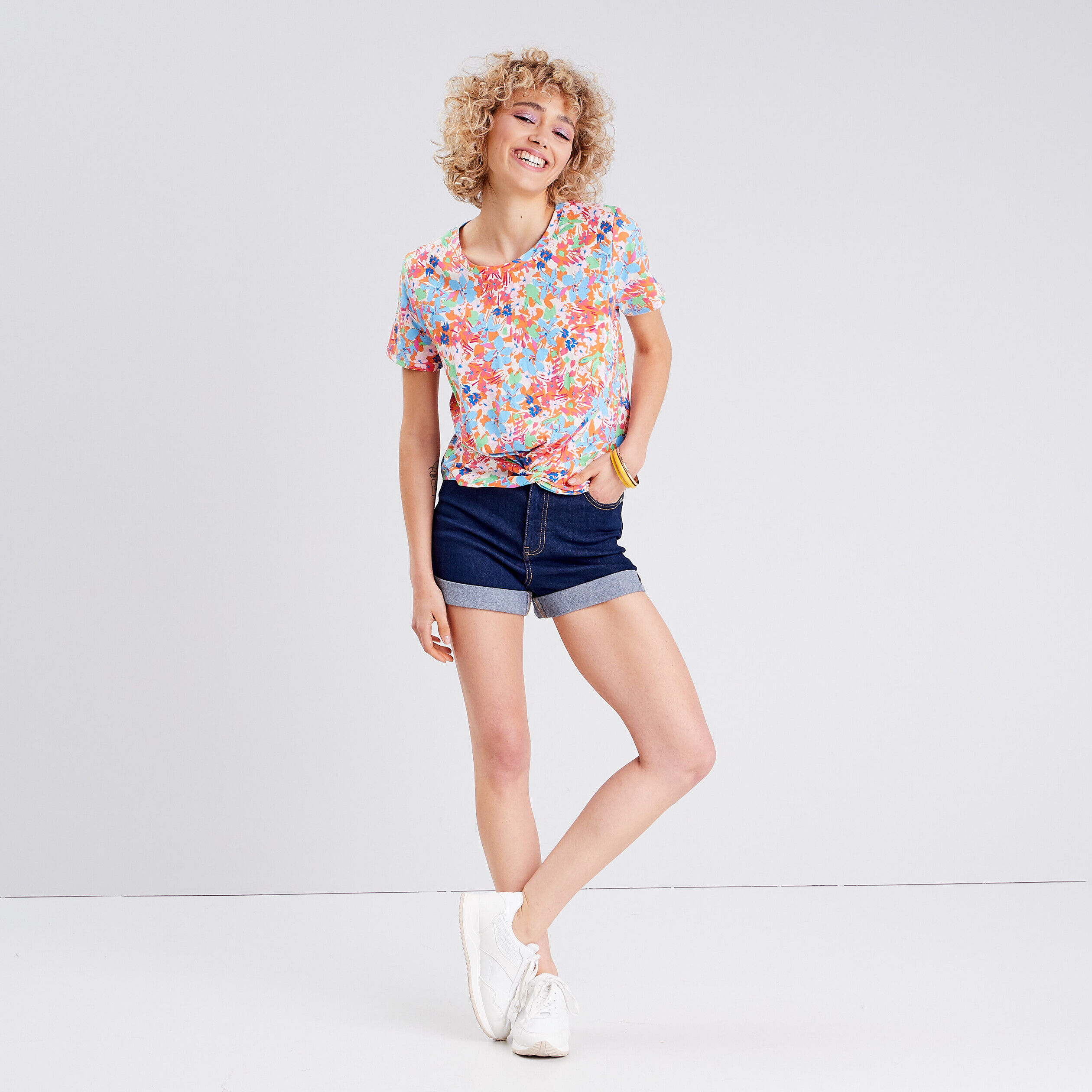 T-shirt manches courtes blanc femme | Cache Cache