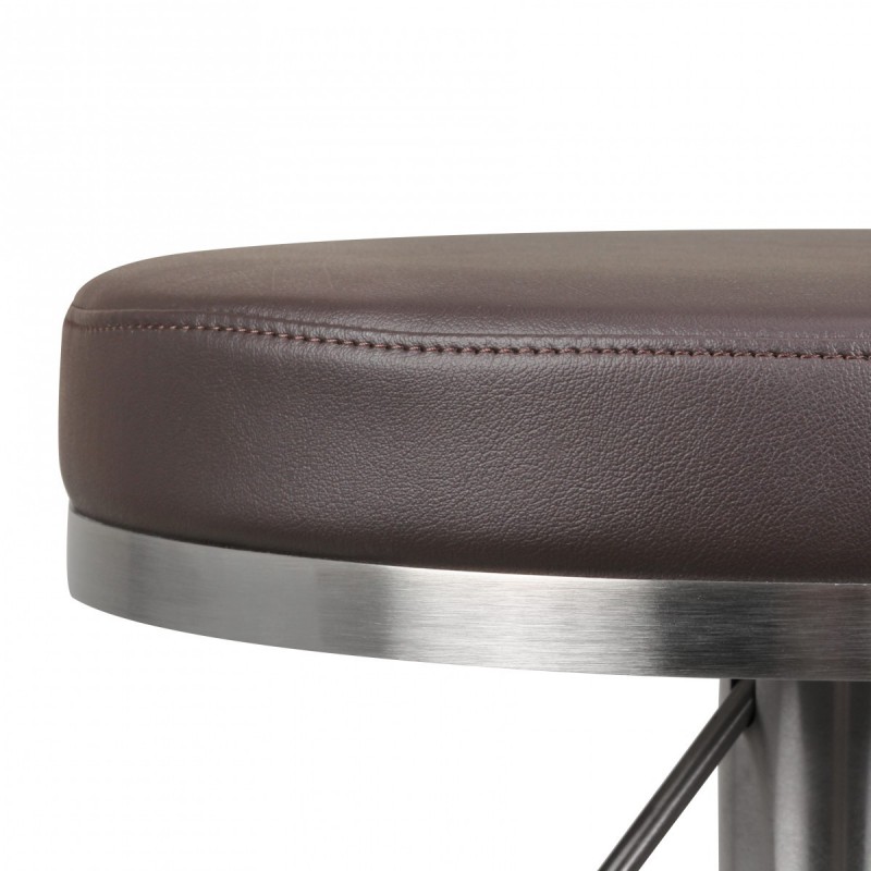 Wohnling Barhocker Wohnling Durable M7 Edelstahl gebürstet Braun