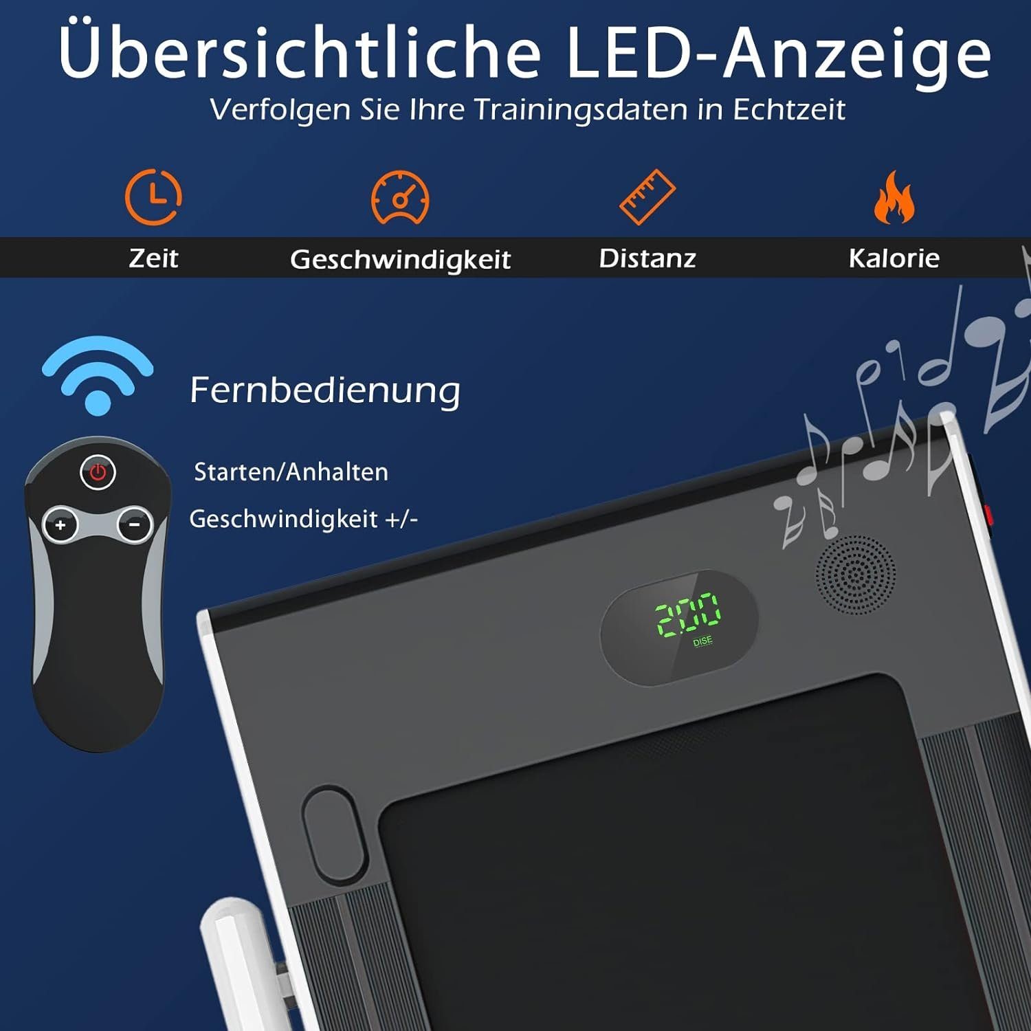 COSTWAY Laufband (2 in 1 Laufband Zuhause 1-12 km/h, Transport und Flexibilität), Laufband Zuhause, mit APP, Bluetooth und Fernbedienung