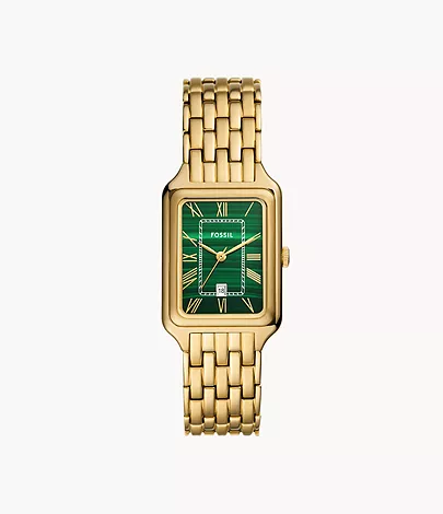 Fossil Uhr Raquel 3-Zeiger-Werk Datum Edelstahl goldfarben