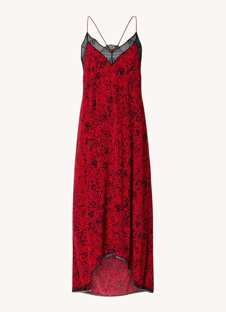 Rochie midi Risty de la Zadig&Voltaire, cu detalii de dantelă.