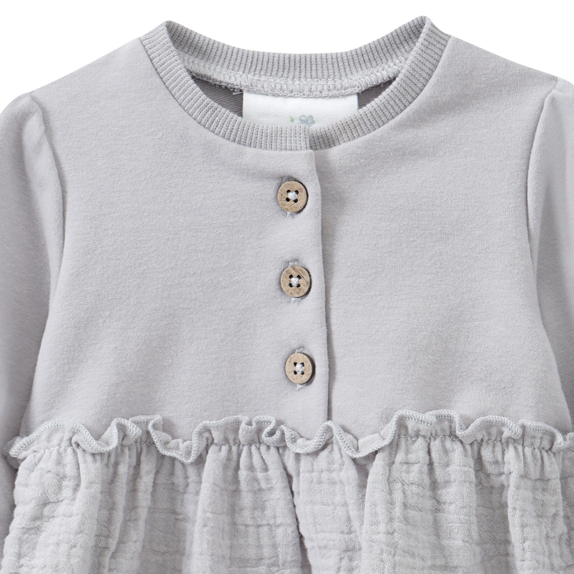 Newborn Musselin-Kleid mit Knopfleiste