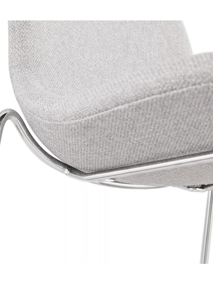 KADIMA DESIGN Barhocker aus Metall und Stoff | Sitzhocker mit Polsterung in Grau-Silber günstig kaufen onesize