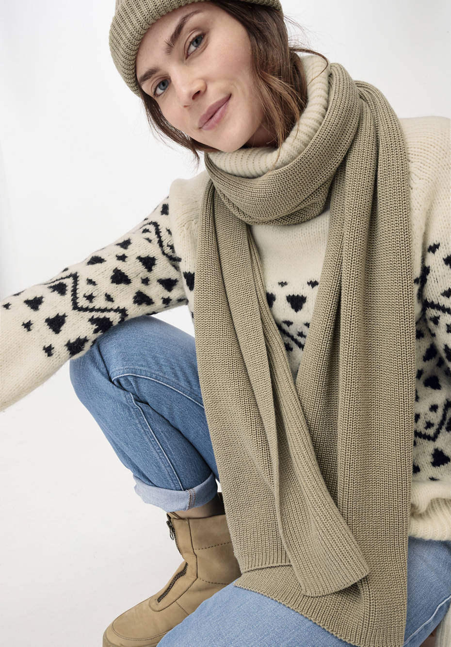 Unisex Strickschal aus reiner Bio-Baumwolle