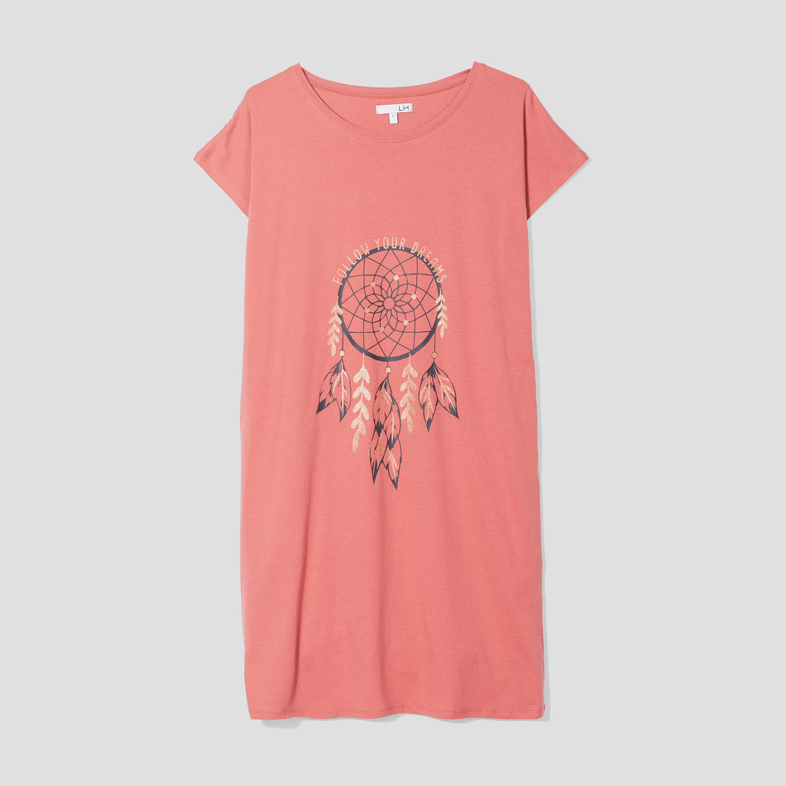 Chemise de nuit vieux rose femme | La Halle