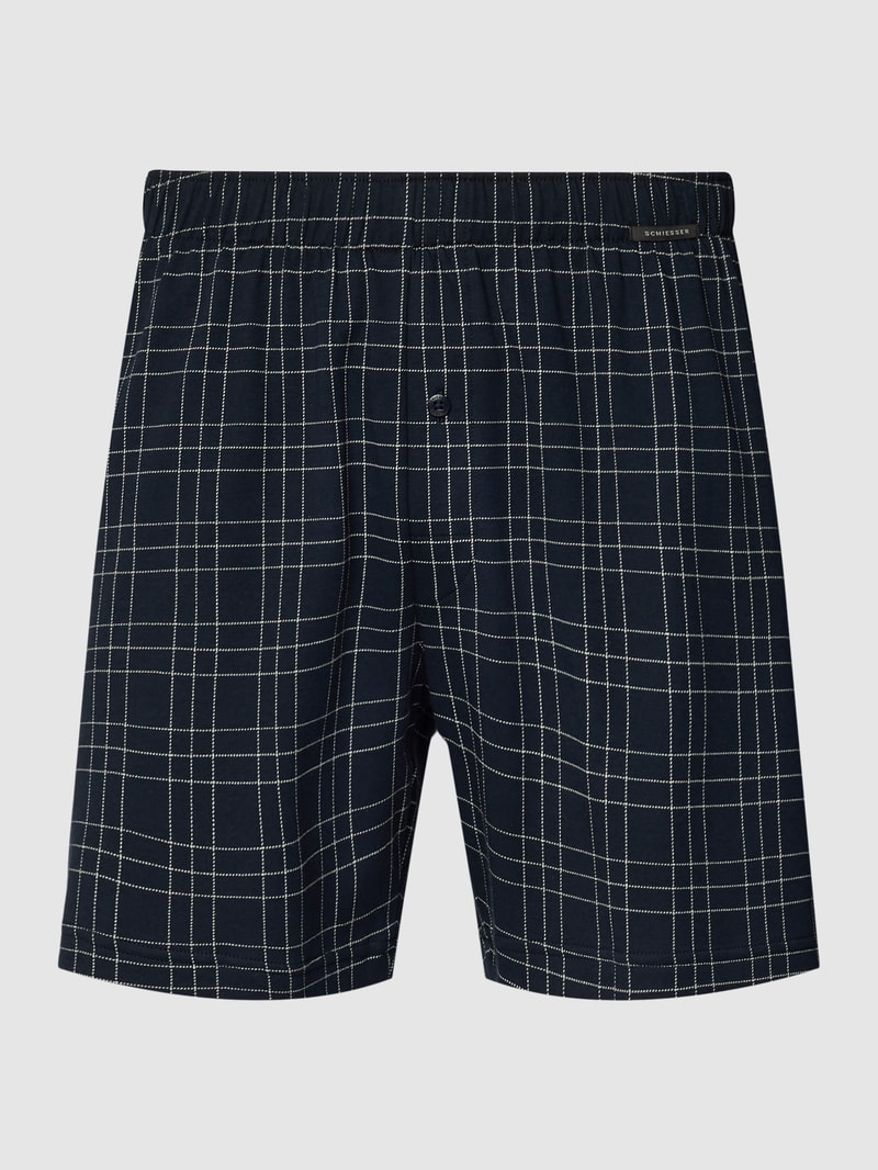 Boxershorts mit Label-Detail Modell 'INTERLOCK' in dunkelblau