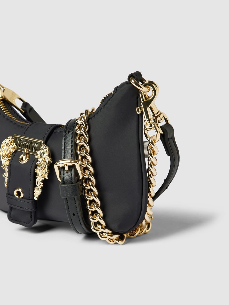 Handtasche mit Label-Detail Modell 'BARO' in schwarz