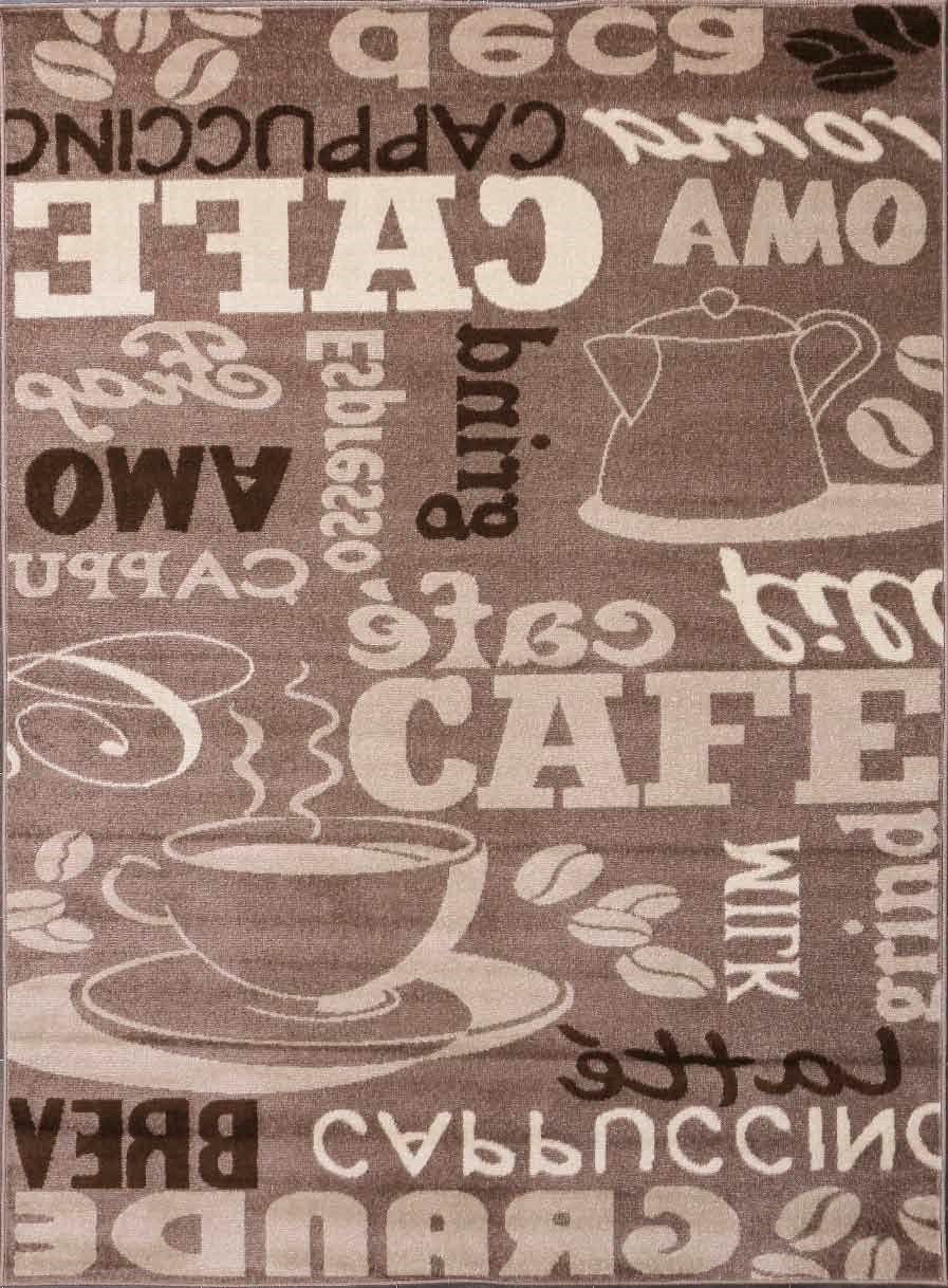 Küchenläufer Küchenteppich Coffee, Kurzflor, Vimoda, Rechteckig, Höhe: 5 mm, Kaffee, Beige, Küche, Cappuccino