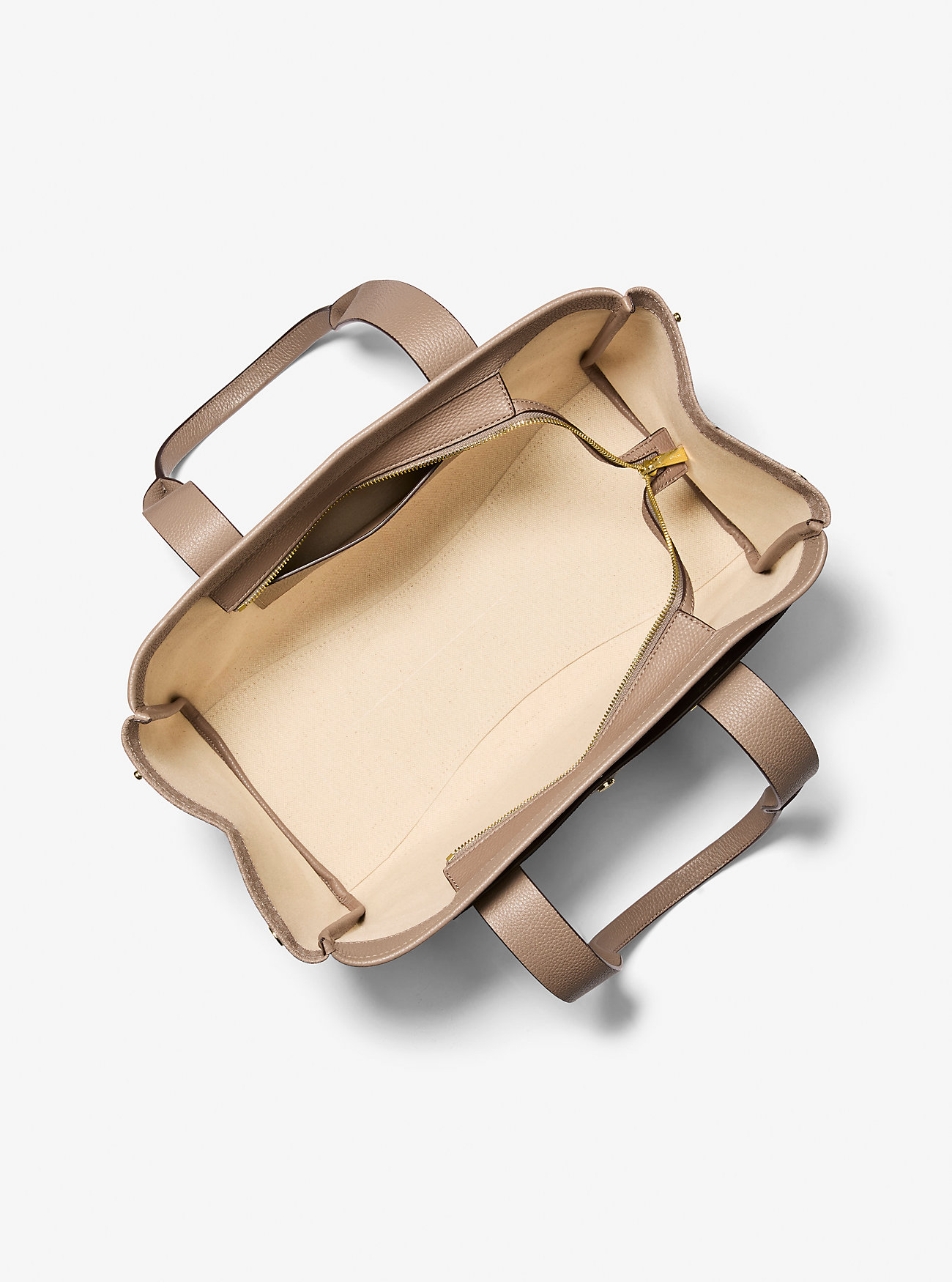 Romee stor veske med signaturlogo og skinn – BIRCH