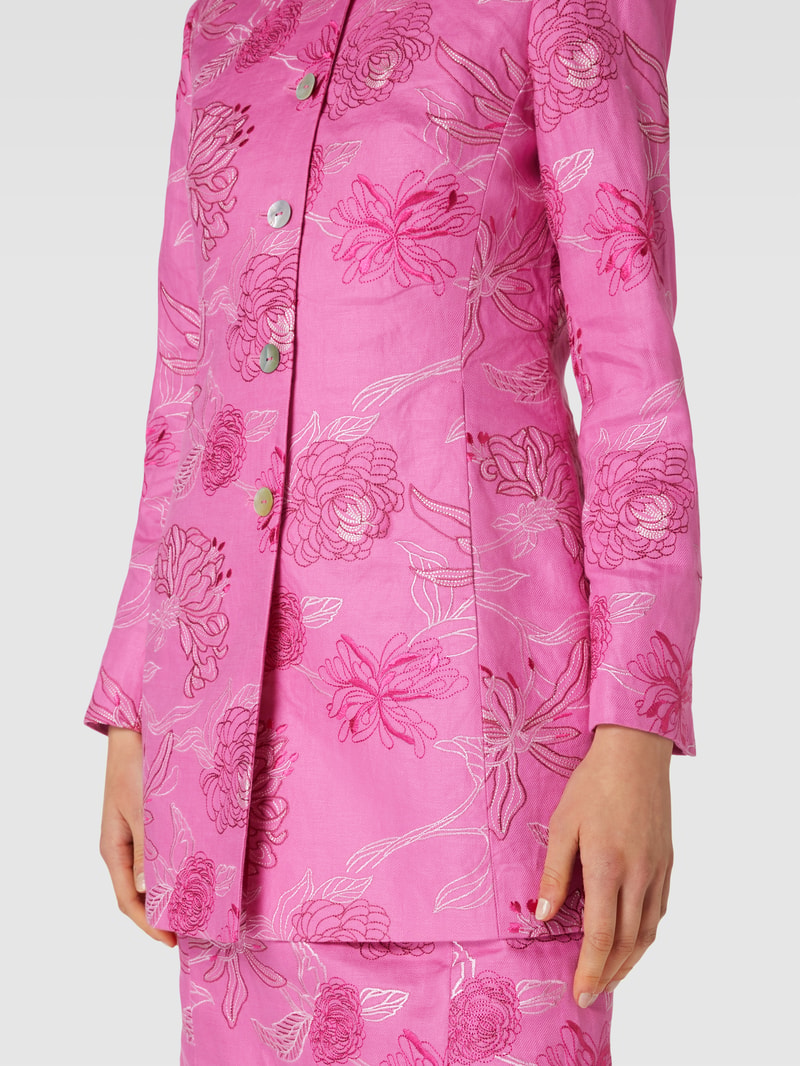 Blazer mit Stickereien in pink