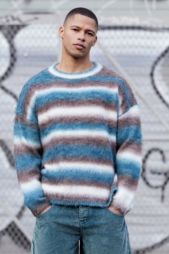 Braunes gestreiftes Sweatshirt