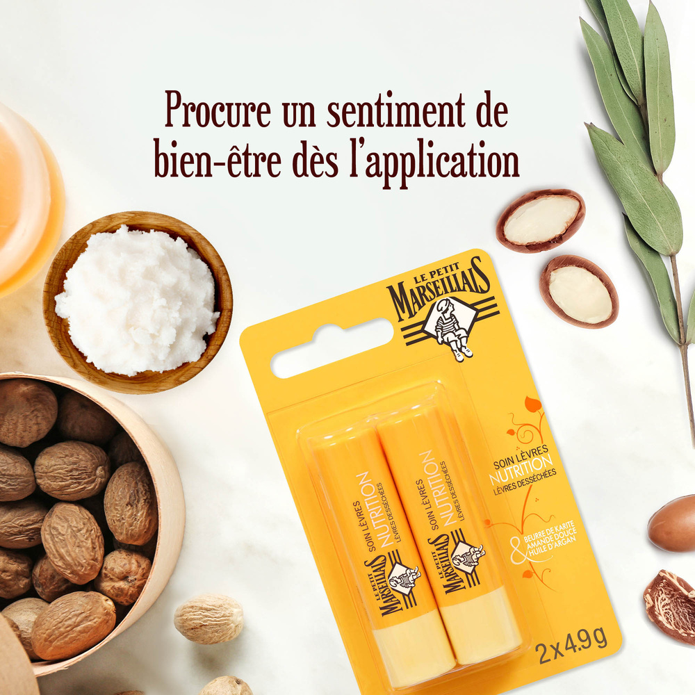 le petit marseillais Soins des Lèvres Stick Lèvres NutritionLèvres Desséchées x 2 Stick lèvres
